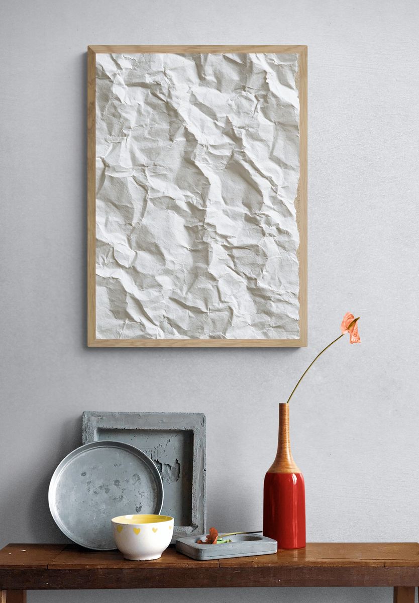Crumpled Paper Texture Print. — room view 3