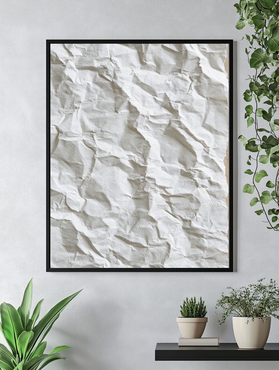 Crumpled Paper Texture Print. — room view 4