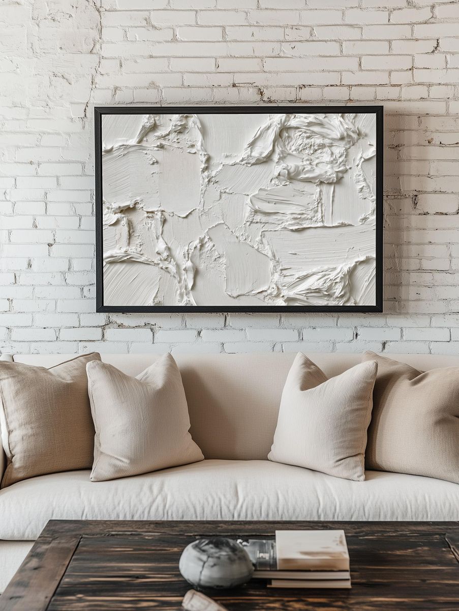 White Plaster Texture Abstract Poster. room preview