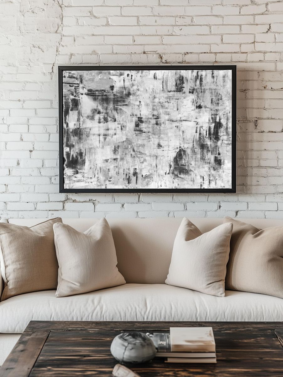 Paint background wallpaper, abstract monochrome. room preview