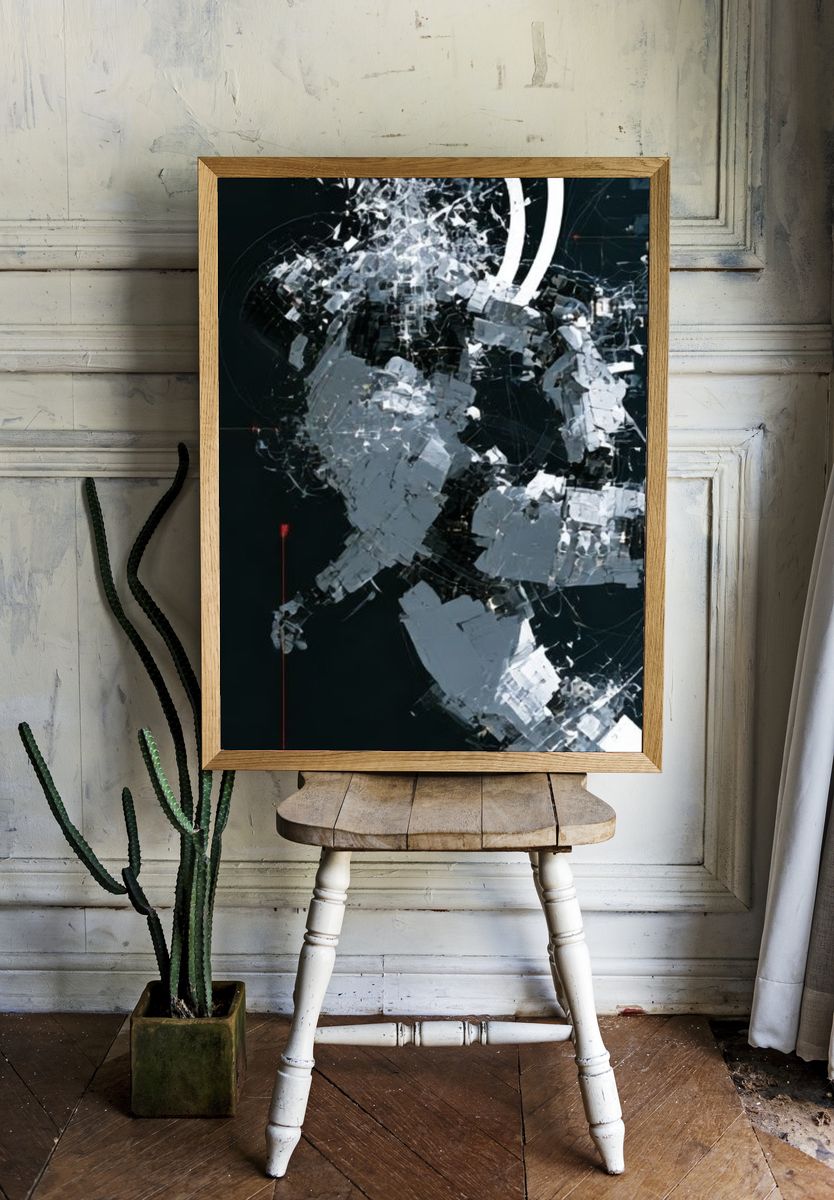 Monochrome Cosmic Fragment Poster. room preview