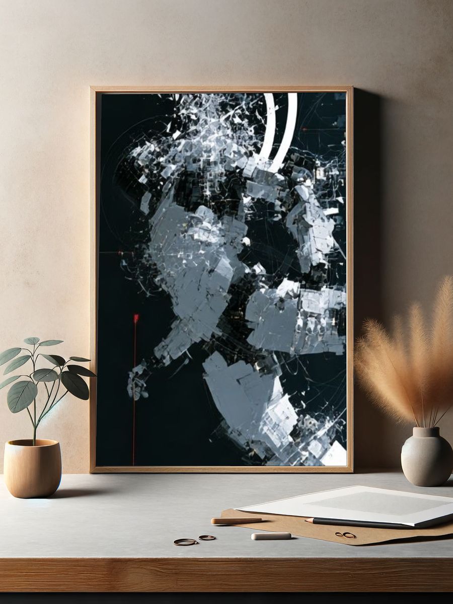 Monochrome Cosmic Fragment Poster. — room view 2