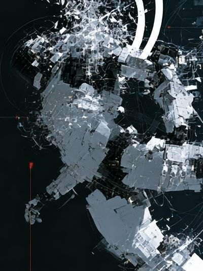 Monochrome Cosmic Fragment Poster. poster