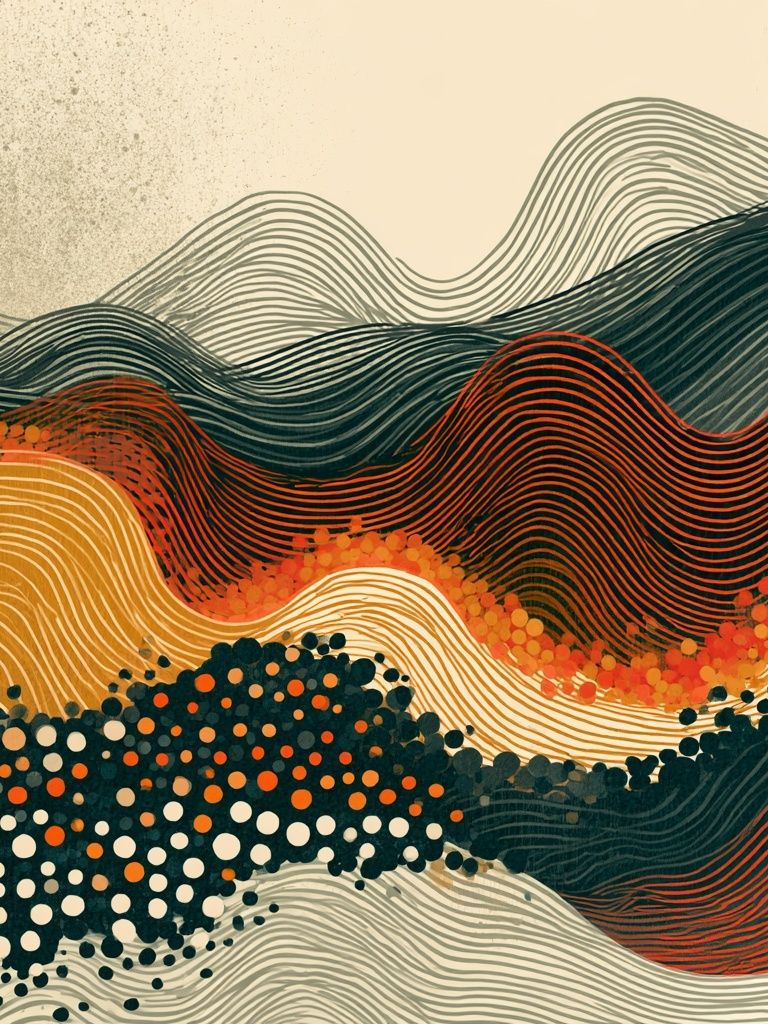 Abstract Wavy Landscape Poster. poster — abstract art