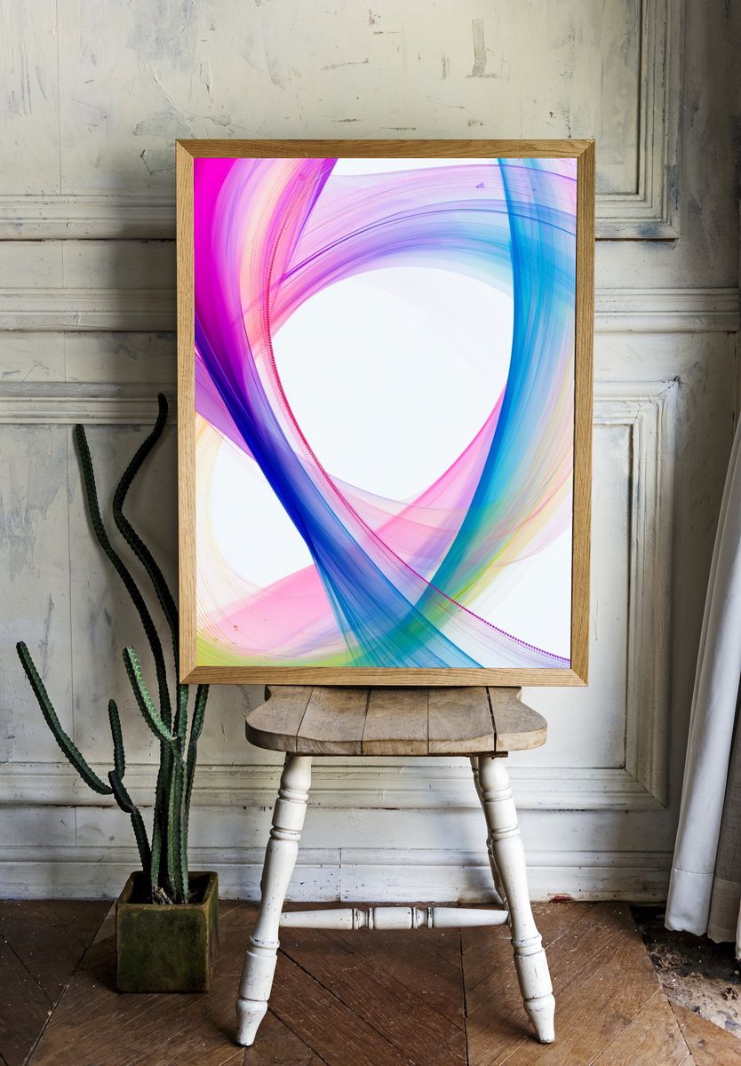 Color Wave Abstract Poster. — room view 1
