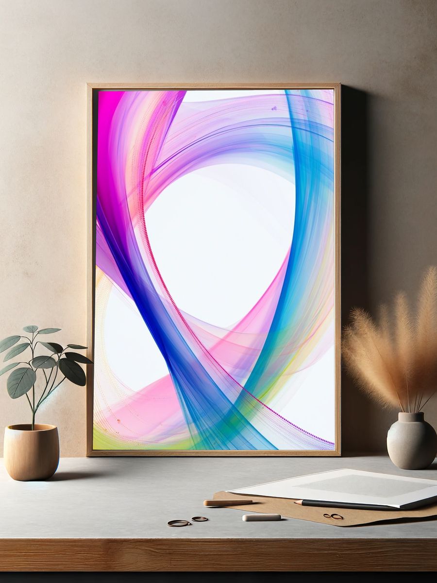 Color Wave Abstract Poster. — room view 2