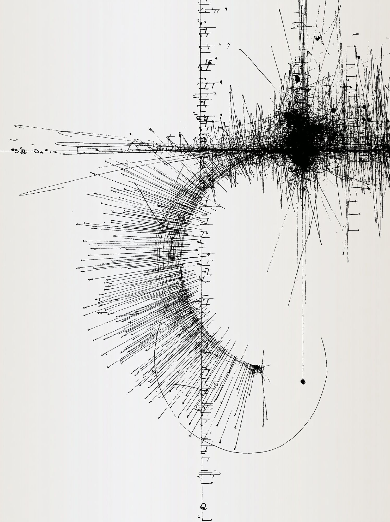 Monochrome Linear Burst Abstract Poster. poster detail