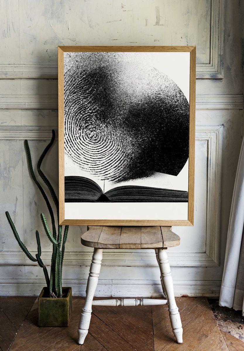 Open Book Abstract Print. — room view 1