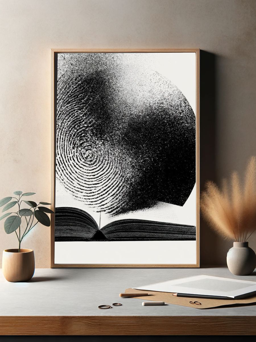 Open Book Abstract Print. — room view 2