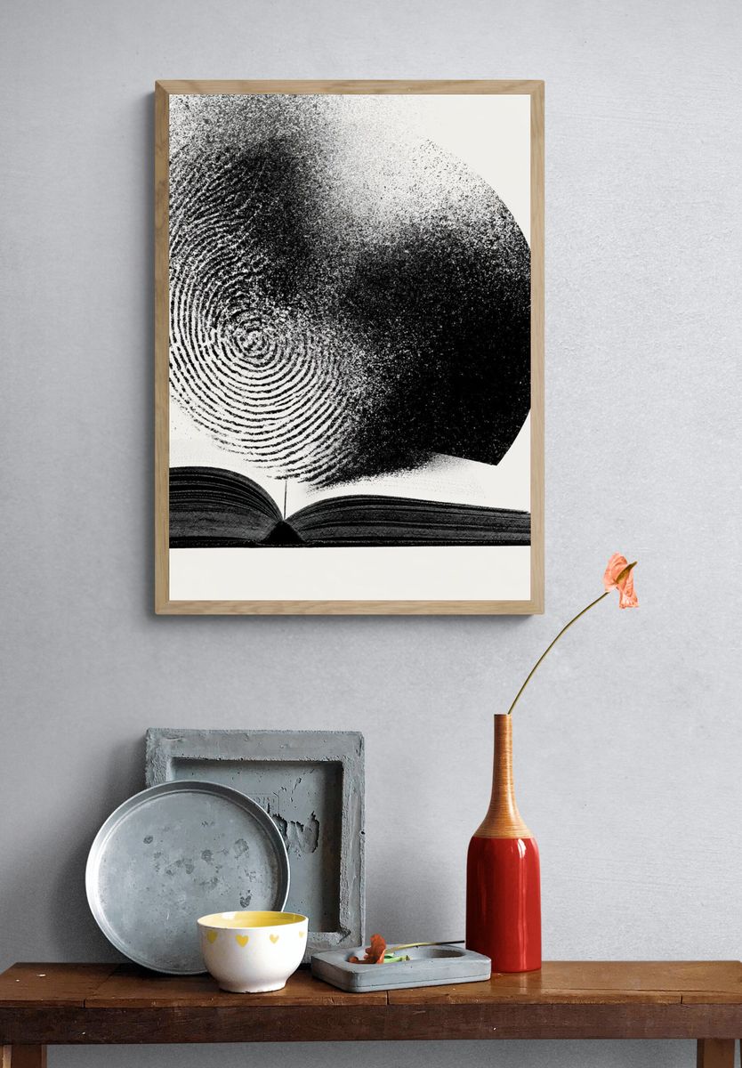 Open Book Abstract Print. — room view 3