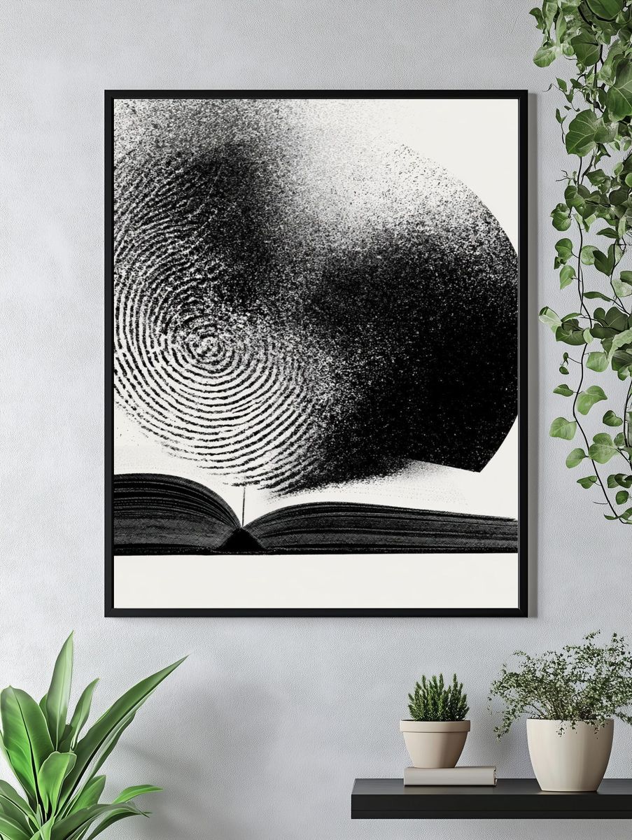 Open Book Abstract Print. — room view 4