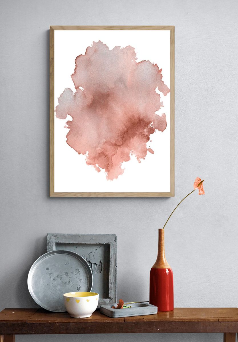 Blush Watercolor Bloom Poster. — room view 3