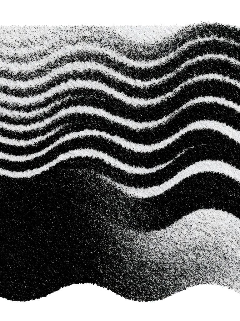 Wavy Monochrome Abstract Poster. poster detail