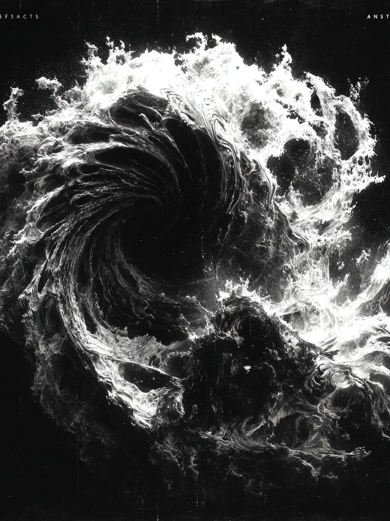Monochrome Liquid Vortex Poster. poster detail