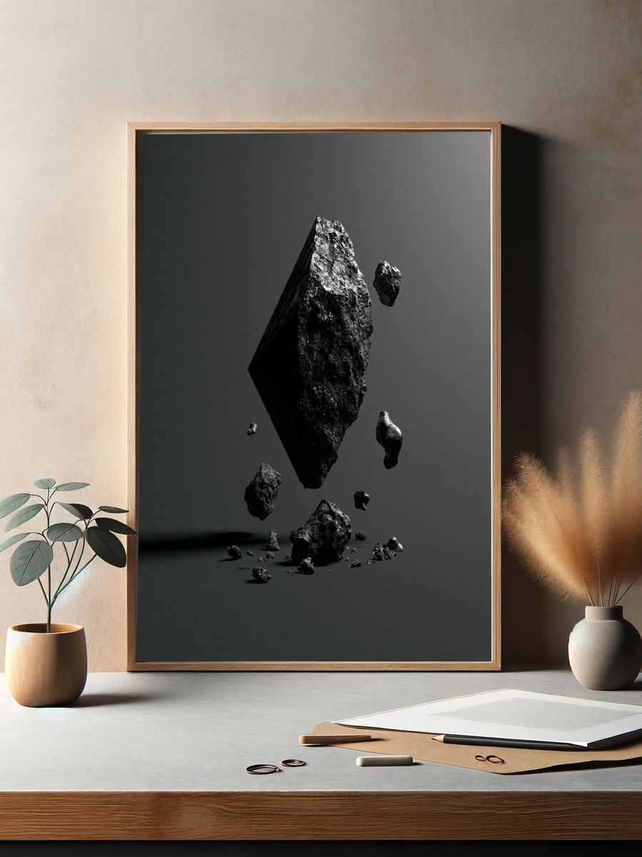 Floating Rock Monolith Abstract Print. — room view 2