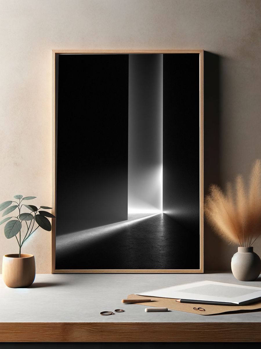 Monochrome Light Corridor Print. — room view 2