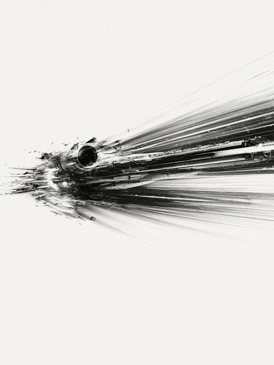 Monochrome Brush Burst Poster. poster