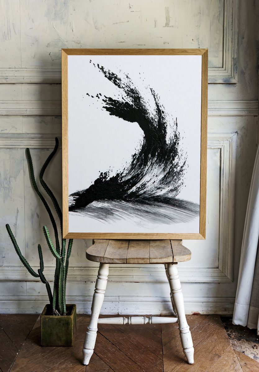 Ink Brushstroke Abstract Poster. — room view 1