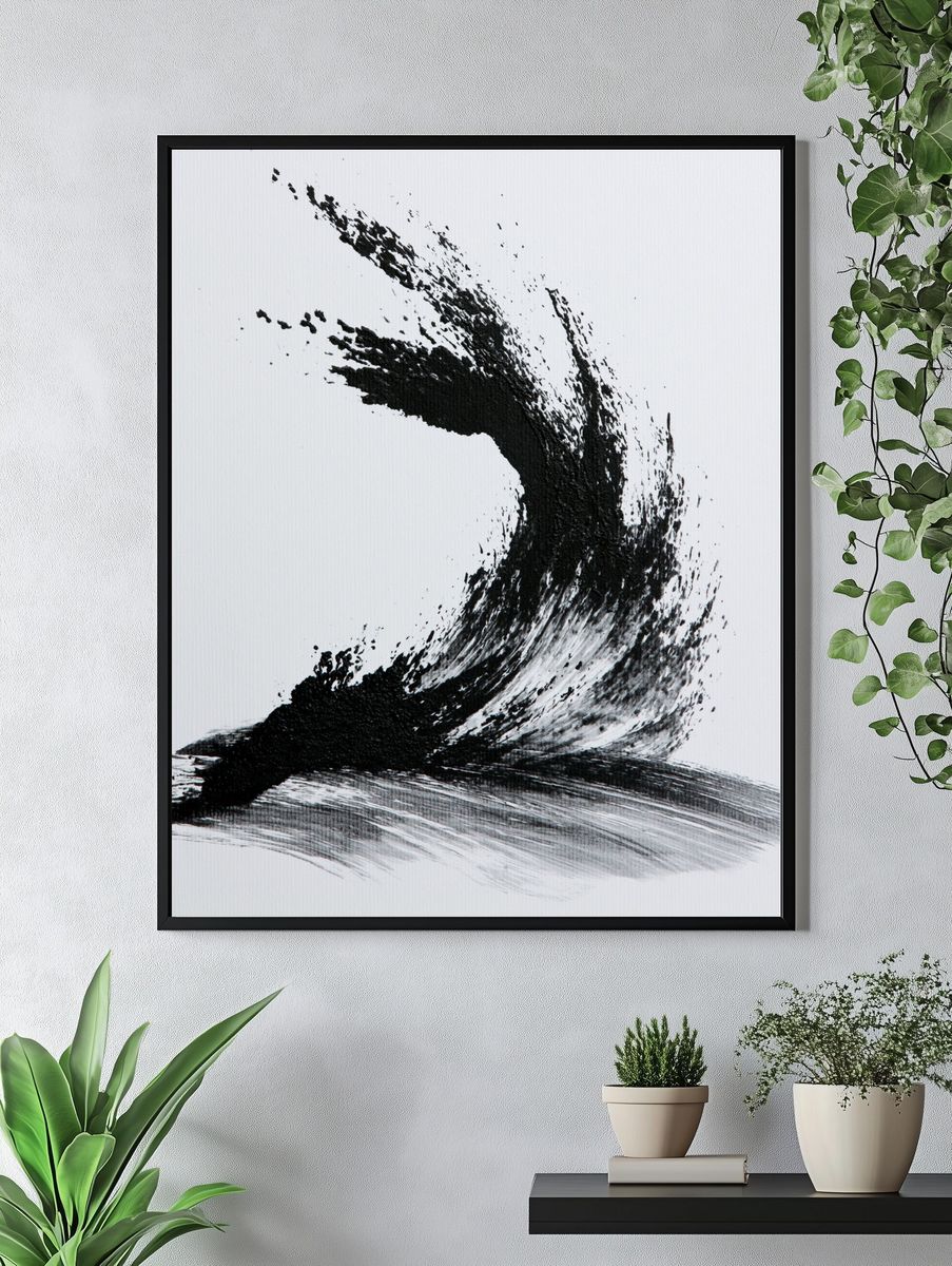Ink Brushstroke Abstract Poster. — room view 4