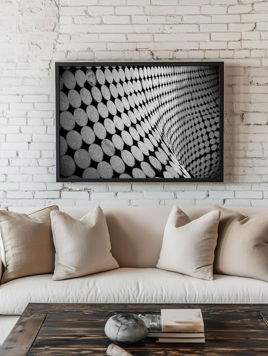 Abstract Geometric Black-White Poster. — room view 1