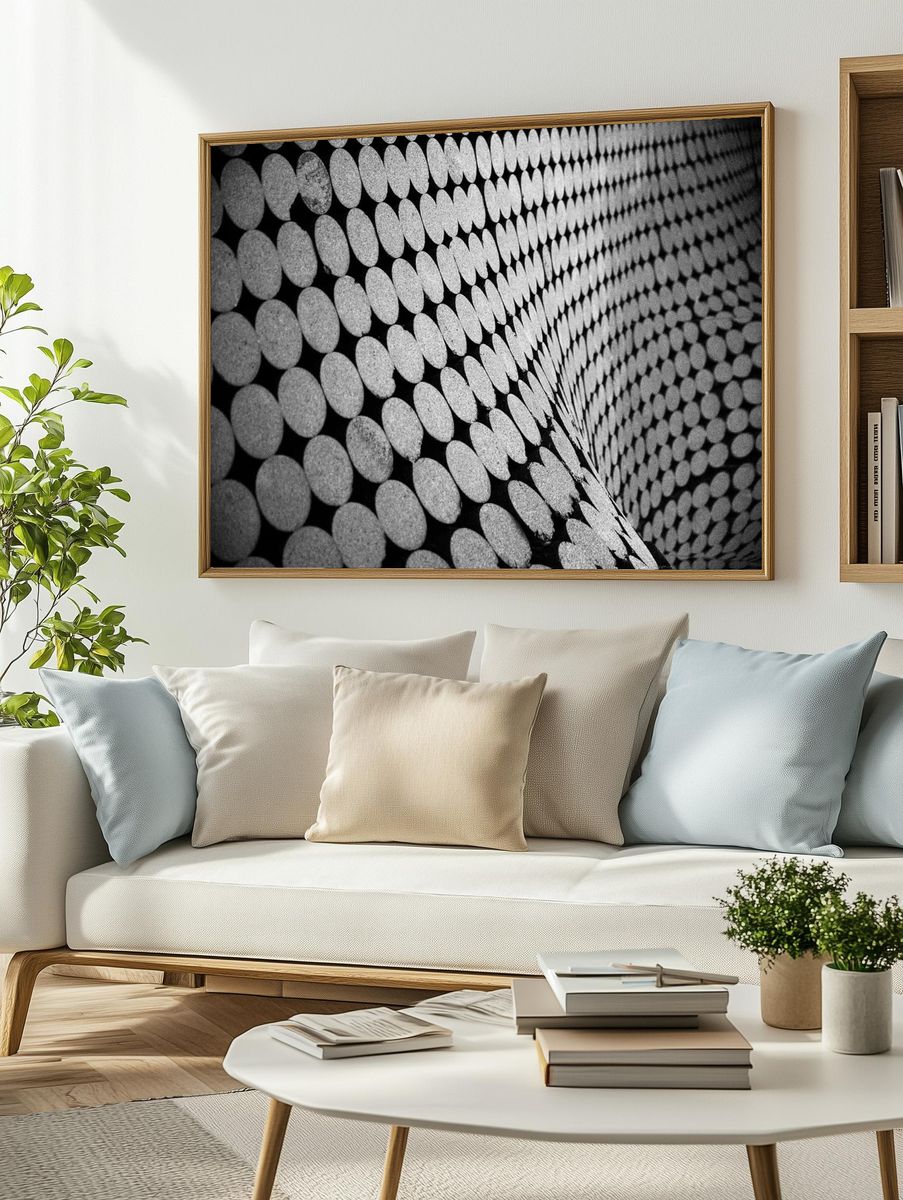 Abstract Geometric Black-White Poster. — room view 2