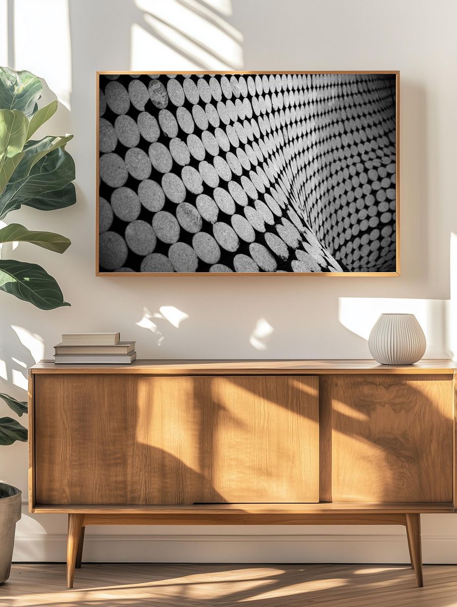 Abstract Geometric Black-White Poster. — room view 3