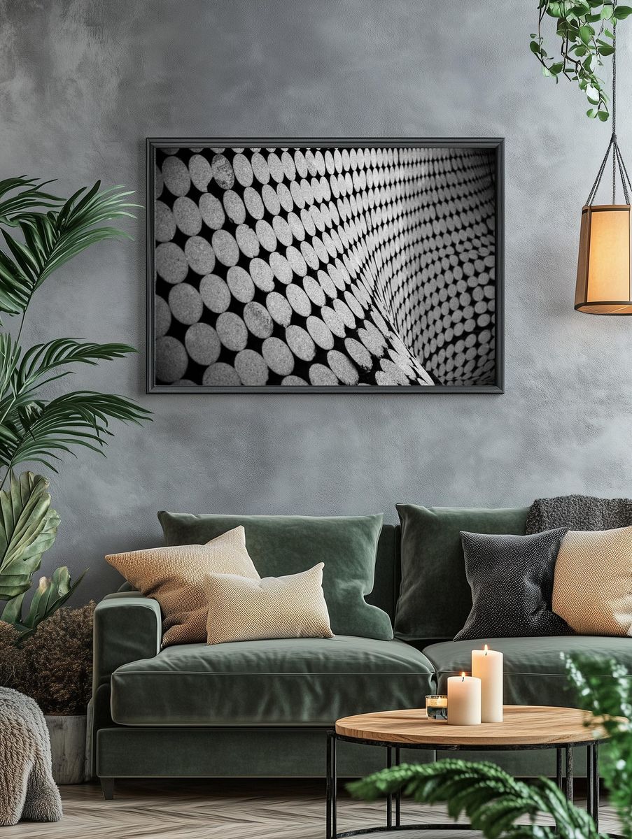 Abstract Geometric Black-White Poster. — room view 4