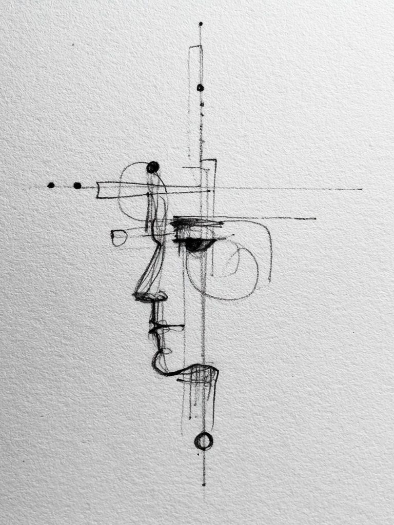 Abstract Face Line Art Poster. poster detail