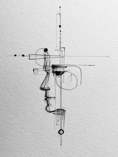 Abstract Face Line Art Poster.