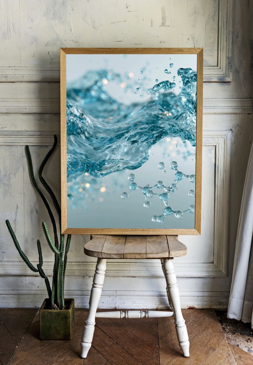 Liquid Water Splash Abstract Print. — room view 1