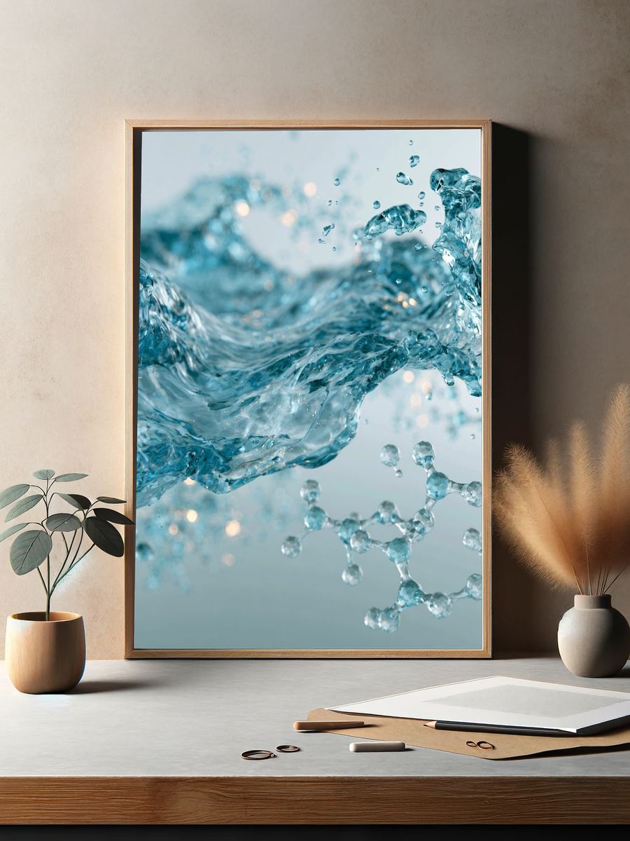 Liquid Water Splash Abstract Print. — room view 2