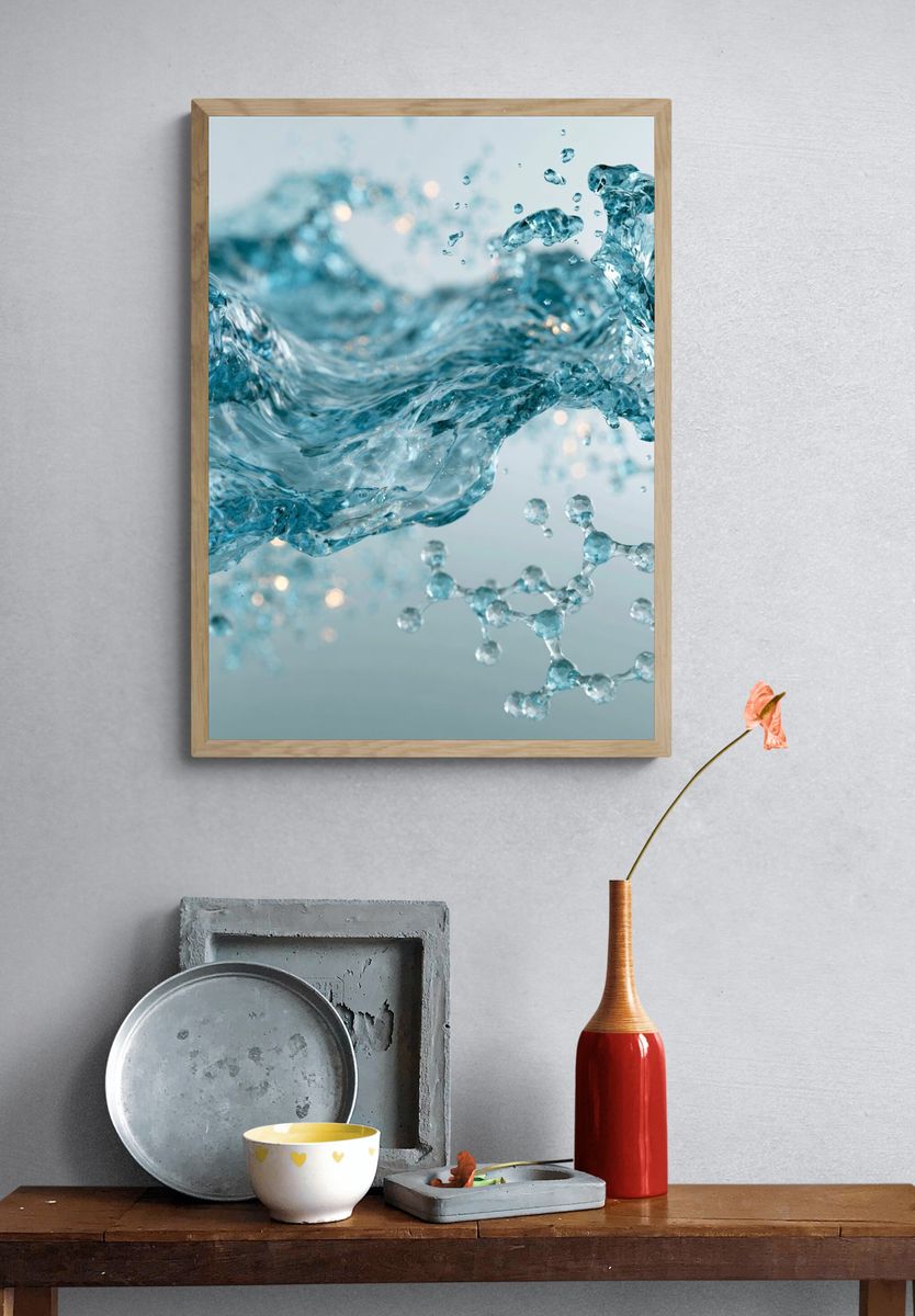 Liquid Water Splash Abstract Print. — room view 3