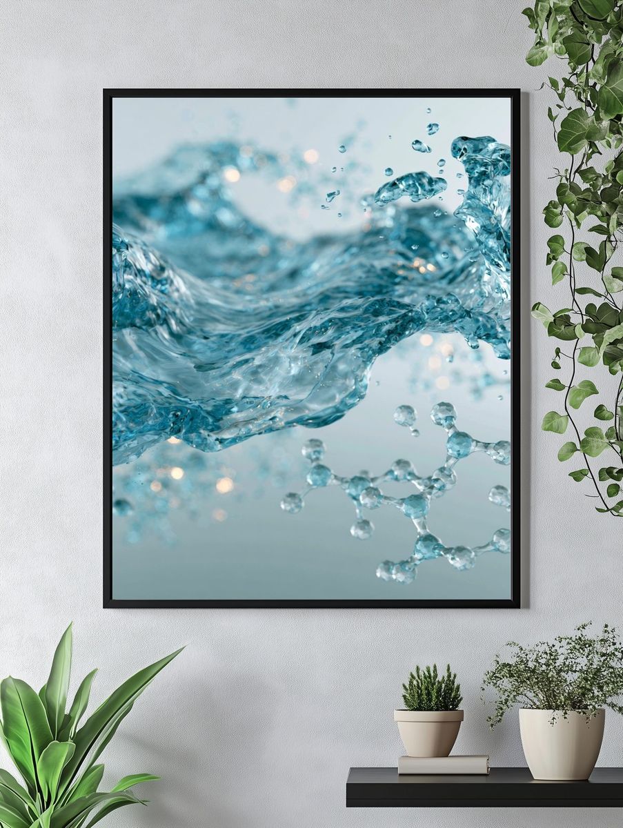 Liquid Water Splash Abstract Print. — room view 4