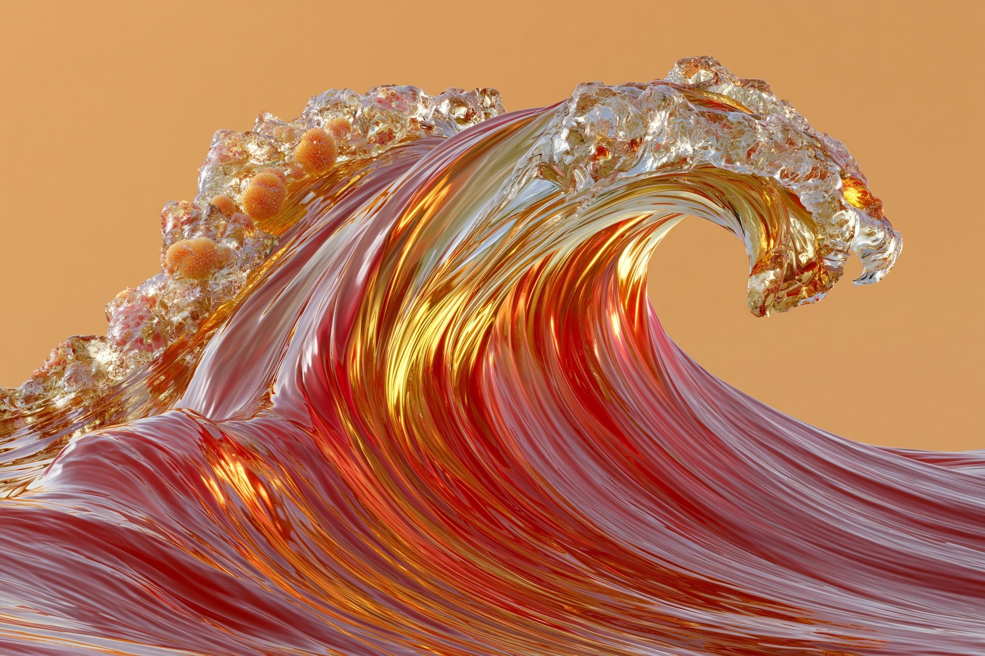 Golden Wave Abstract Poster. poster detail