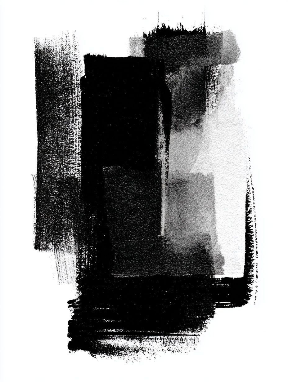 Monochrome Brushstroke Abstract Poster. poster detail