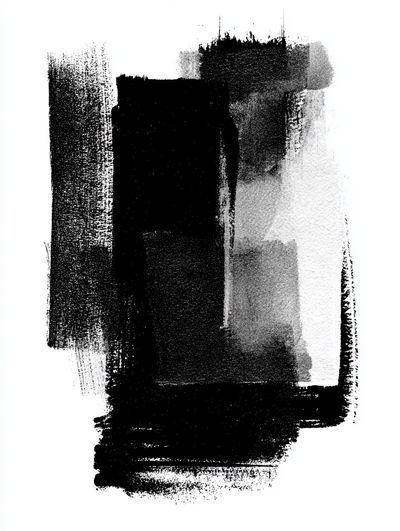 Monochrome Brushstroke Abstract Poster. poster