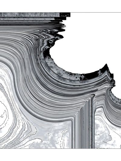 Monochrome Flow Abstract Poster.