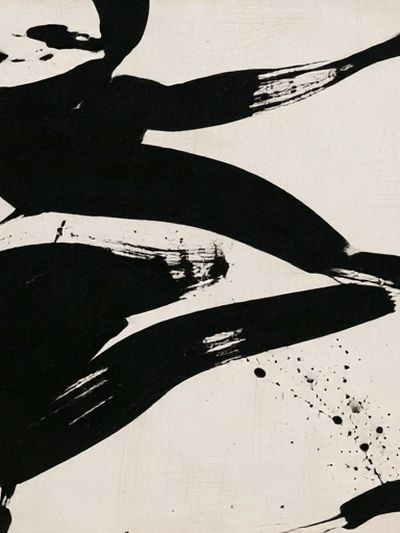 Black Ink Gesture Abstract Print.