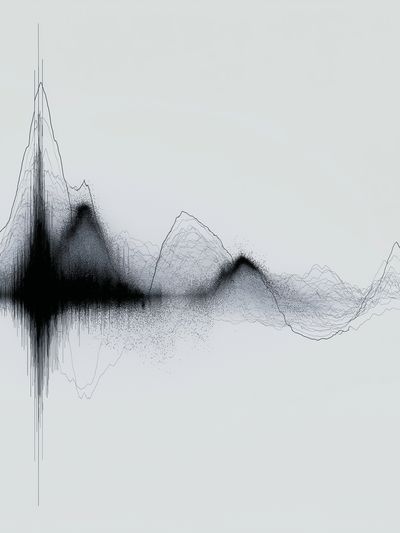 Monochrome Waveform Abstract Poster.