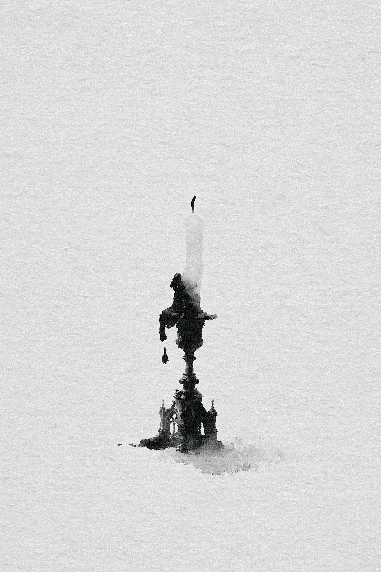 Monochrome Ink Spire Print. poster detail