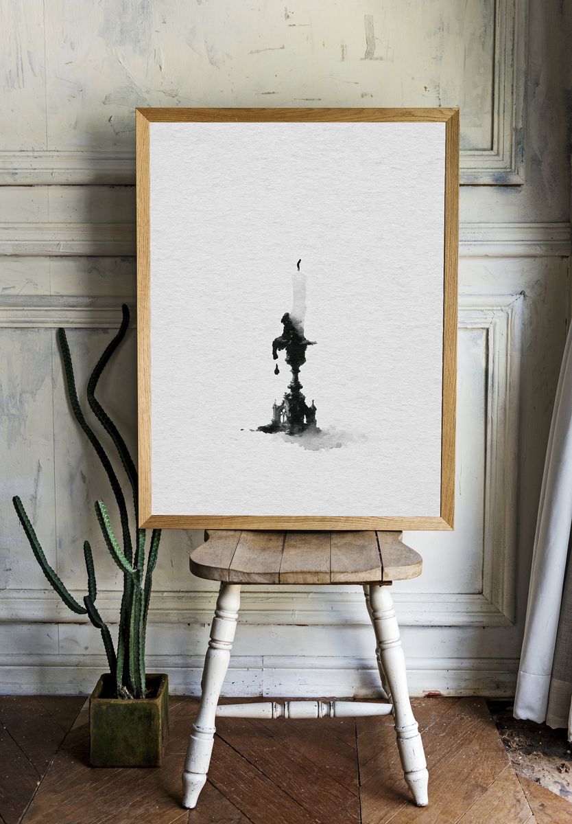 Monochrome Ink Spire Print. room preview