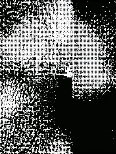 Monochrome Pixel Noise Abstract Poster. poster