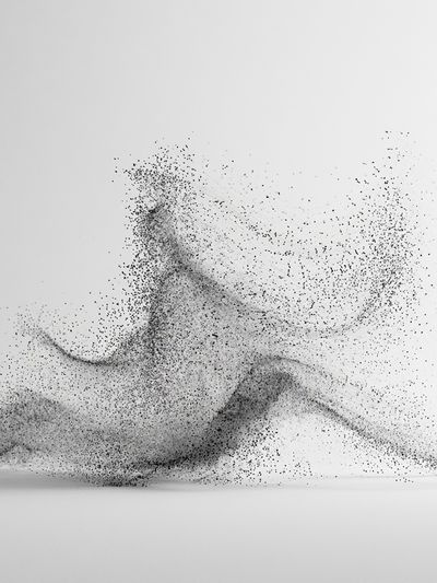 Monochrome Particle Wave Poster.