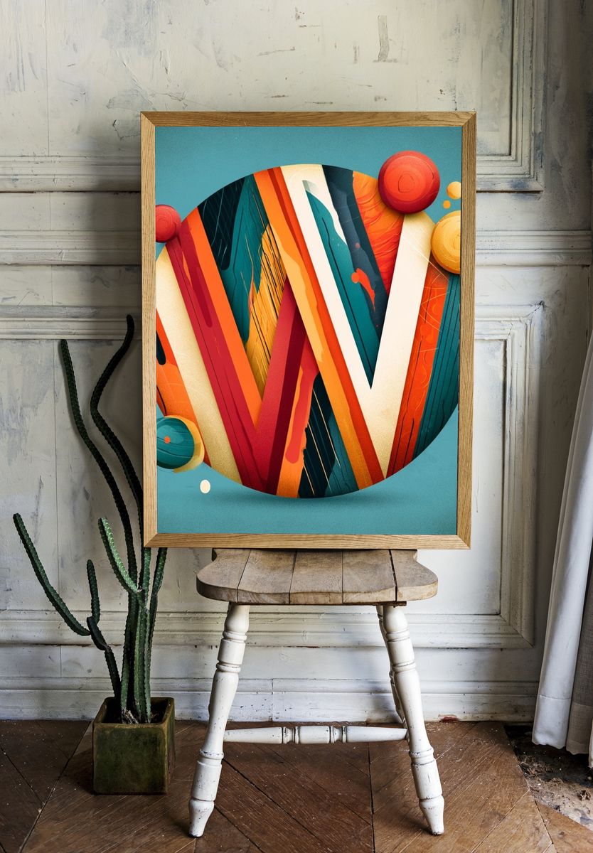 Abstract Letter W Poster. — room view 1