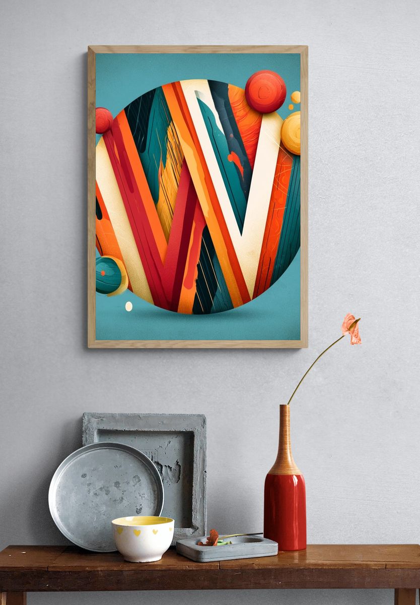 Abstract Letter W Poster. — room view 3