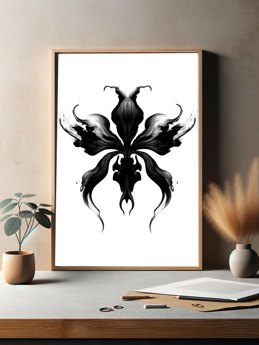 Ink Butterfly Abstract Print. — room view 2