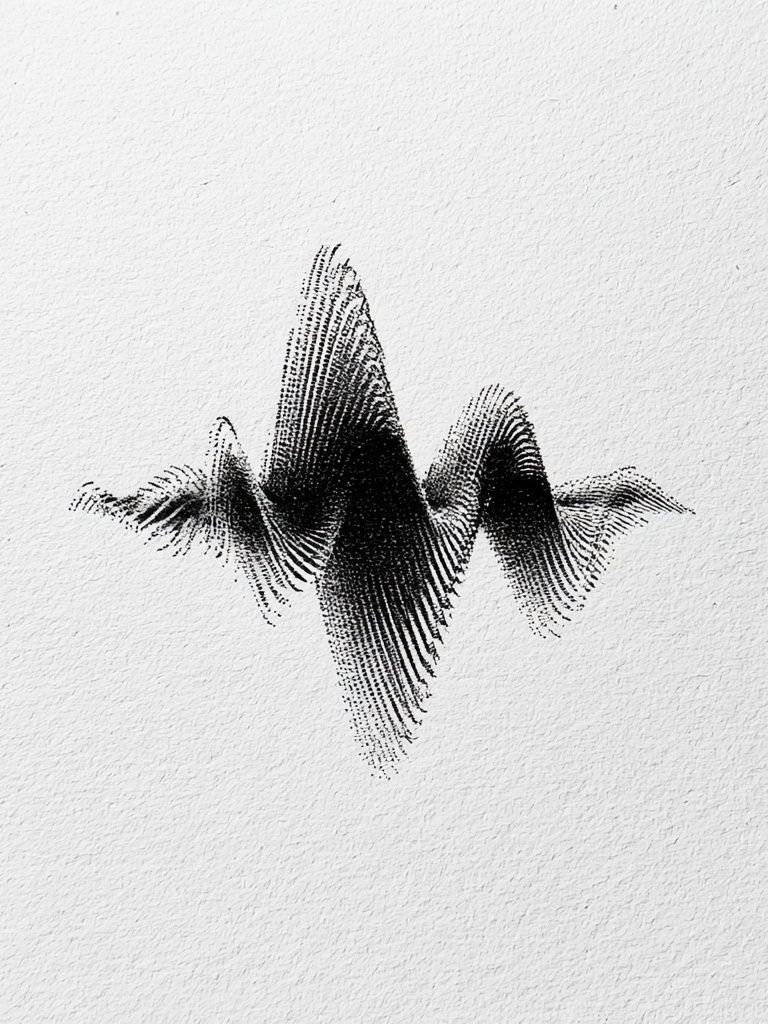 Monochrome Waveform Abstract Poster. poster detail