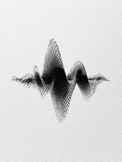 Monochrome Waveform Abstract Poster. poster