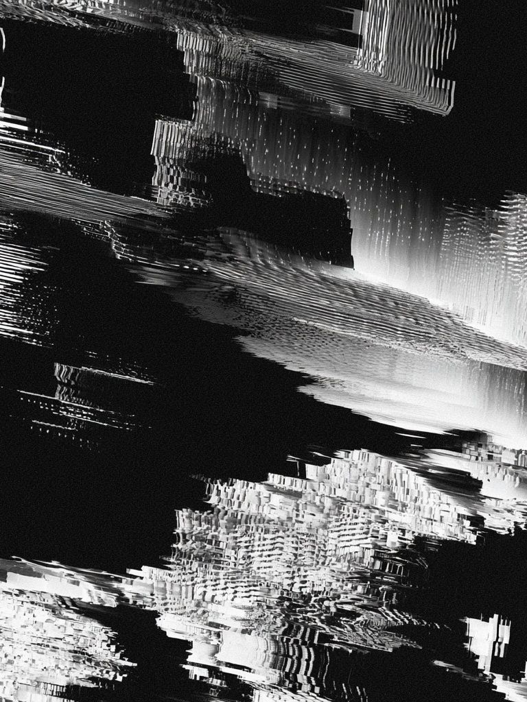 Monochrome Glitch Abstract Poster. poster detail