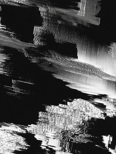 Monochrome Glitch Abstract Poster. poster